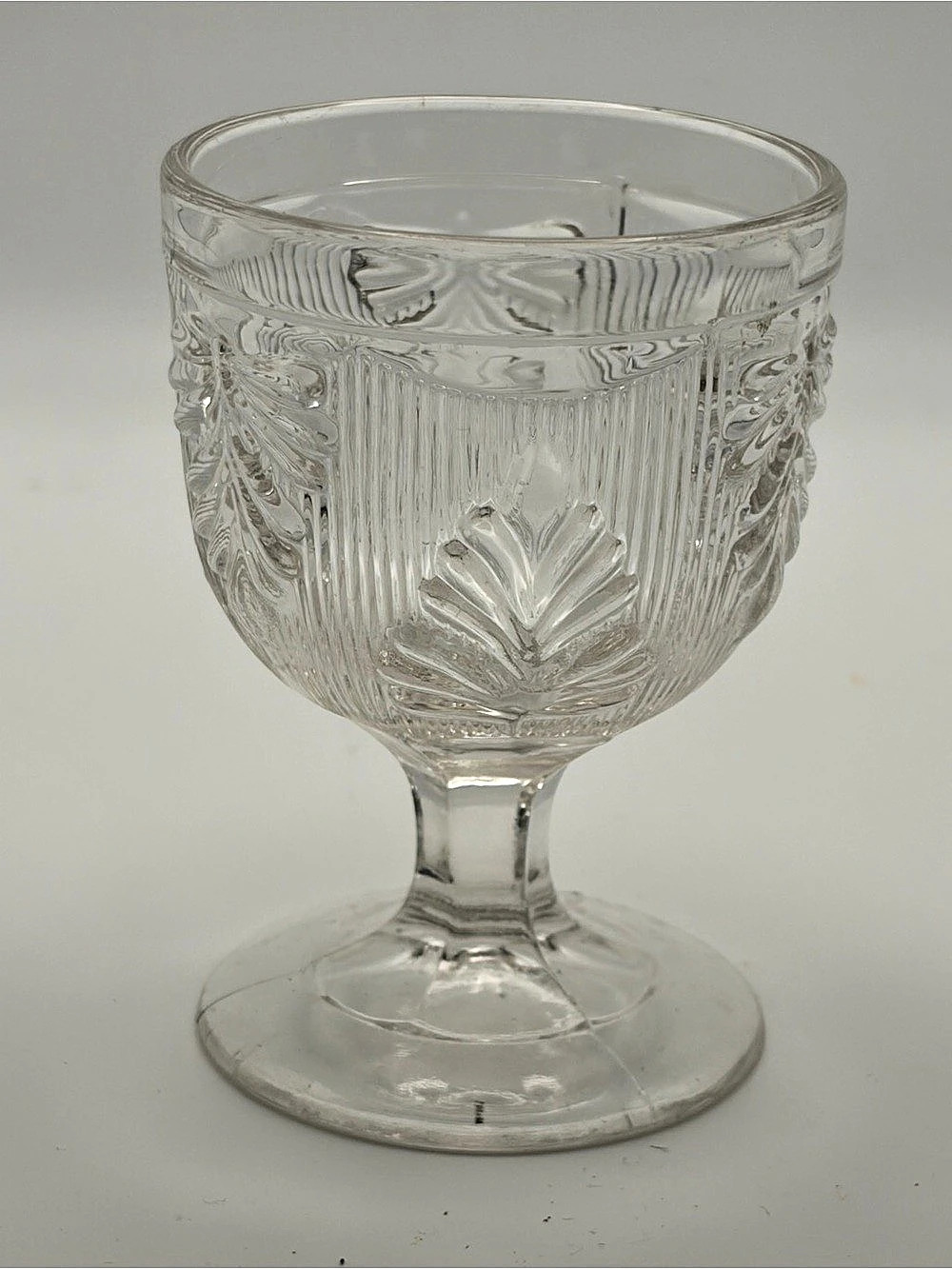Vintage Fern Double Egg Cup pattern glass 3 1/2”